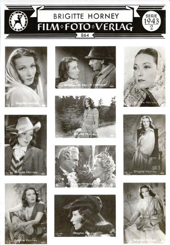 1933-43 Ross Verlag Mäppchenbilder - 1943 Photo Sheets #864 Brigitte Horney Front