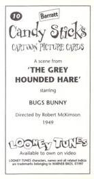 1997 Barratt Candy Sticks Looney Tunes #10 Bugs Bunny Back