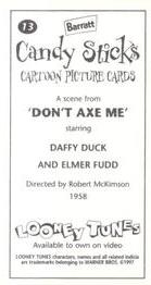 1997 Barratt Candy Sticks Looney Tunes #13 Daffy Duck Back