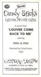 1997 Barratt Candy Sticks Looney Tunes #19 Pepé Le Pew Back