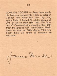 1969 Commodex Operation Moon #22 Gordon Cooper Back