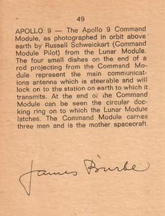 1969 Commodex Operation Moon #49 Apollo 9 Back
