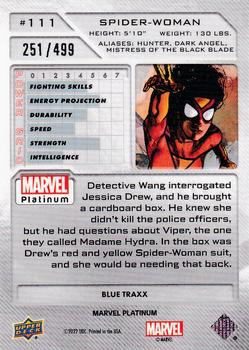 2023 Upper Deck Marvel Platinum - Blue Traxx #111 Spider-Woman Back