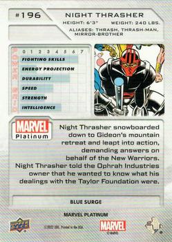 2023 Upper Deck Marvel Platinum - Blue Surge #196 Night Thrasher Back