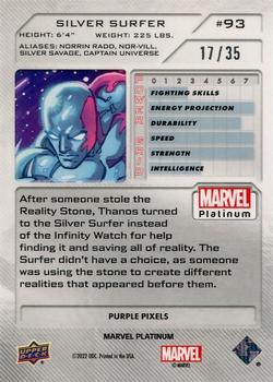 2023 Upper Deck Marvel Platinum - Purple Pixels #93 Silver Surfer Back