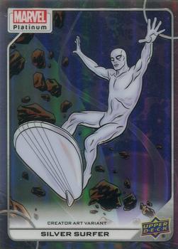 2023 Upper Deck Marvel Platinum - Creator Art Variant Rainbow #93-V Silver Surfer Front