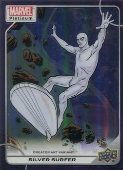 2023 Upper Deck Marvel Platinum - Creator Art Variant Purple Rainbow #93-V Silver Surfer Front