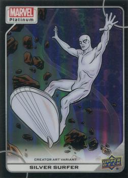 2023 Upper Deck Marvel Platinum - Creator Art Variant Black Rainbow #93-V Silver Surfer Front