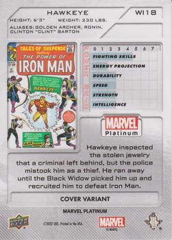 2023 Upper Deck Marvel Platinum - Cover Variant #WI18 Hawkeye Back