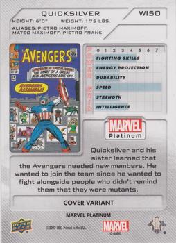 2023 Upper Deck Marvel Platinum - Cover Variant #WI50 Quicksilver Back