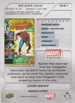 2023 Upper Deck Marvel Platinum - Cover Variant #WI61 Spider-Man Back