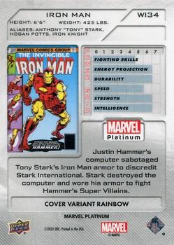 2023 Upper Deck Marvel Platinum - Cover Variant Rainbow #WI34 Iron Man Back