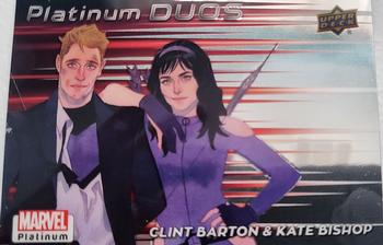 2023 Upper Deck Marvel Platinum - Platinum Duos #PD24 Clint Barton & Kate Bishop Front