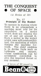 1956 BeanO The Conquest of Space #17 Principle of the Rocket Back