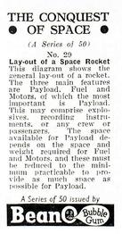 1956 BeanO The Conquest of Space #29 Lay-out of a Space Rocket Back