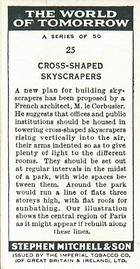 1936 Mitchell's The World of Tomorrow #25 Church Shaped Skyscraper Back