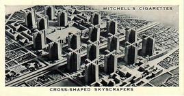 1936 Mitchell's The World of Tomorrow #25 Church Shaped Skyscraper Front