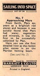 1959 Barratt Sailing Into Space #7 Approaching Mars Back