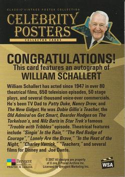 2007 Breygent Classic Vintage Movie Posters - Autographs #WSA William Schallert Back