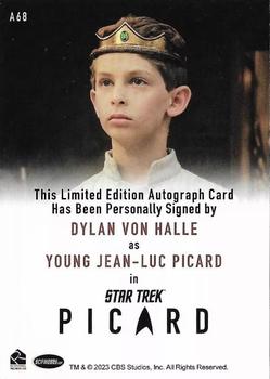 2024 Rittenhouse Star Trek: Picard Seasons 2 & 3 - Autographs Full Bleed #A68 Dylan Von Halle / Young Jean-Luc Picard Back