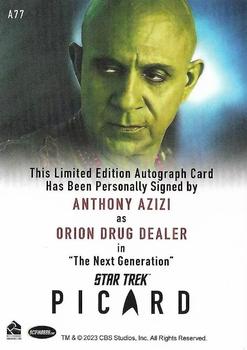 2024 Rittenhouse Star Trek: Picard Seasons 2 & 3 - Autographs Full Bleed #A77 Anthony Azizi / Orion Drug Dealer Back