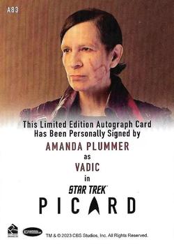 2024 Rittenhouse Star Trek: Picard Seasons 2 & 3 - Autographs Full Bleed #A83 Amanda Plummer / Vadic Back