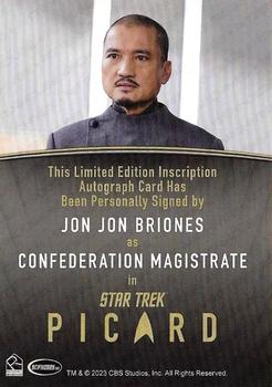 2024 Rittenhouse Star Trek: Picard Seasons 2 & 3 - Autographs Inscription #NNO Jon Jon Briones Back