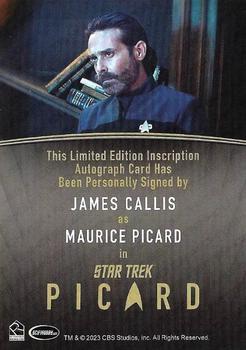2024 Rittenhouse Star Trek: Picard Seasons 2 & 3 - Autographs Inscription #NNO James Callis Back