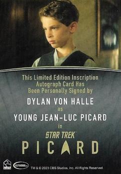2024 Rittenhouse Star Trek: Picard Seasons 2 & 3 - Autographs Inscription #NNO Dylan Von Halle Back