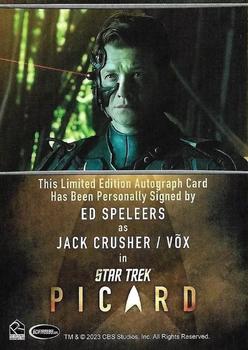 2024 Rittenhouse Star Trek: Picard Seasons 2 & 3 - Autographs Bordered #NNO Ed Speleers / Jack Crusher / Vox Back
