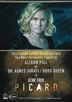2024 Rittenhouse Star Trek: Picard Seasons 2 & 3 - Autographs Bordered #NNO Alison Pill / Dr. Agnes Jurati / Borg Queen Back