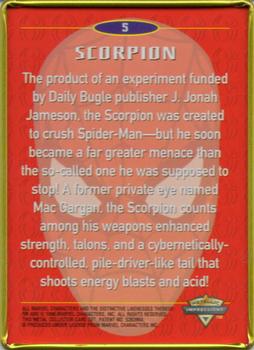1996 Metallic Impressions Spider-Man Embossed Metal #5 Scorpion Back