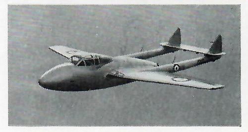 1953 British Educational Series Modern Aircraft #42 de Havilland Vampire Trainer Front