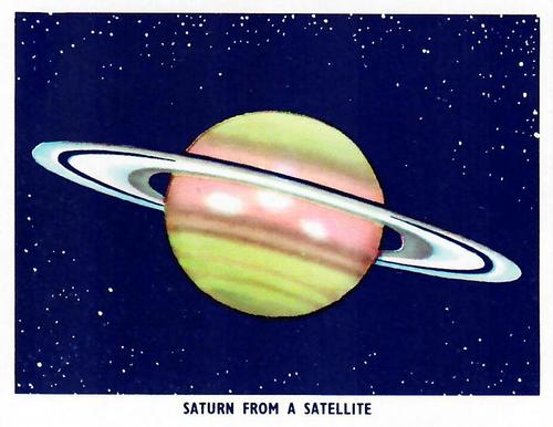 1959 Weetabix Conquest of Space Series B #23 Saturn from a Satellite Front