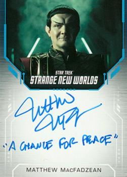 2023 Rittenhouse Star Trek Strange New Worlds Season One - Inscription Autograph Cards #NNO Matthew MacFadzean / Romulan Commander Front