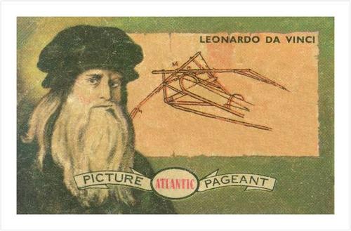 1958 Atlantic Petroleum Conquest of the Air #1 Leonardo da Vinci Front
