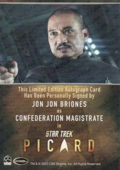 2024 Rittenhouse Star Trek: Picard Seasons 2 & 3 - Autographs Bordered #NNO Jon Jon Briones Back