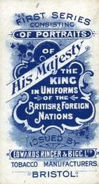 1910 Edwards, Ringers & Bigg Portraits of his Majesty the King in Uniforms of the British Foreign Nations #NNO King Edward VII as Honorary Colonel of the 1st Prussian Dragoon Guards Back