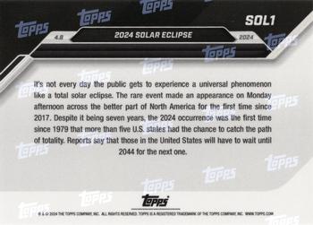2024 Topps Now Solar Eclipse #SOL1 2024 Solar Eclipse Back