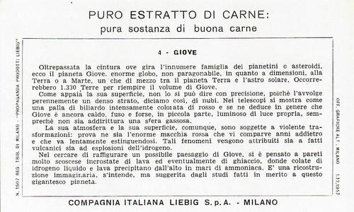 1958 Liebig Paesaggi Planetari (Planetary Landscapes) (Italian text) (S1691) #4 Giove Back