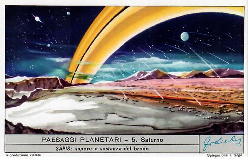1958 Liebig Paesaggi Planetari (Planetary Landscapes) (Italian text) (S1691) #5 Saturno Front