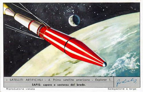 1960 Liebig I Satellite Artificiali (Artificial Satellites) (Italian text) (F1741, S1738) #4 Primo satellite americano -- Explorer I Front