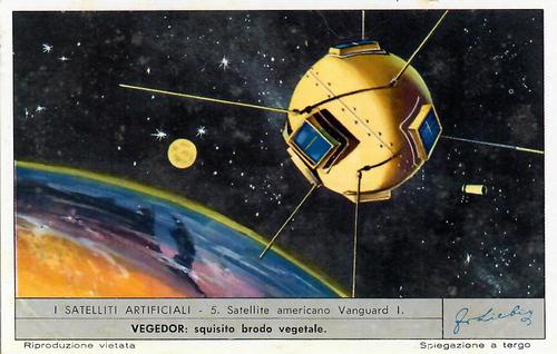 1960 Liebig I Satellite Artificiali (Artificial Satellites) (Italian text) (F1741, S1738) #5 Satellite americano Vanguard I Front