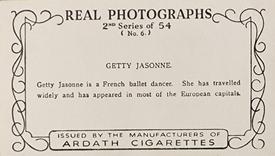 1939 Ardath Photocards - Series 11 (Small) #6 Getty Jassonne Back