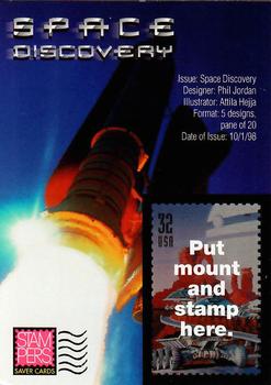 1998 USPS Space Discovery Stampers Saver Cards #1 Space Travel Front