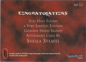 2010 Hammer Horror Series 2 - Autographs #A8-S2 Sheila Steafel Back
