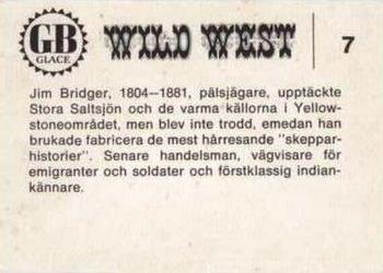 1969 GB Glace Wild West #7 Jim Bridger Back