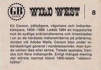 1969 GB Glace Wild West #8 Kit Carson Back
