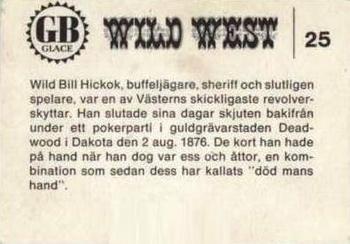 1969 GB Glace Wild West #25 Wild Bill Hickok Back