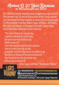 2023 The Lights of Broadway BroadwayCon #NNO Avenue Q 20 Year Reunion Back